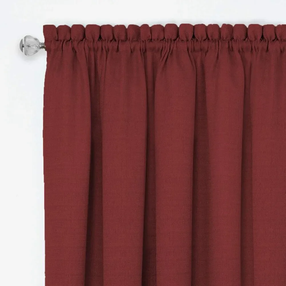Woven Trends Two-Tone Window Curtain Tier Pair & Valance Set, Double Layer Small
